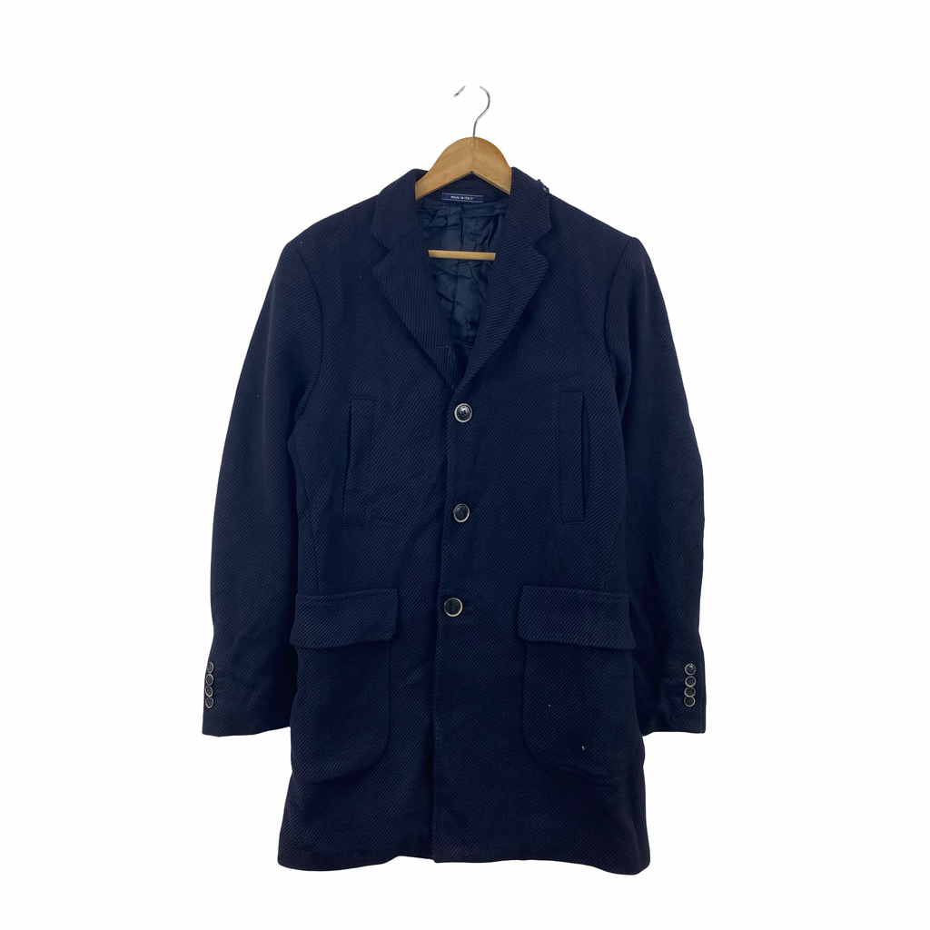 Vintage HACKETT LONDON Long Coat Jacket Classic Tailored Button Up Overcoat