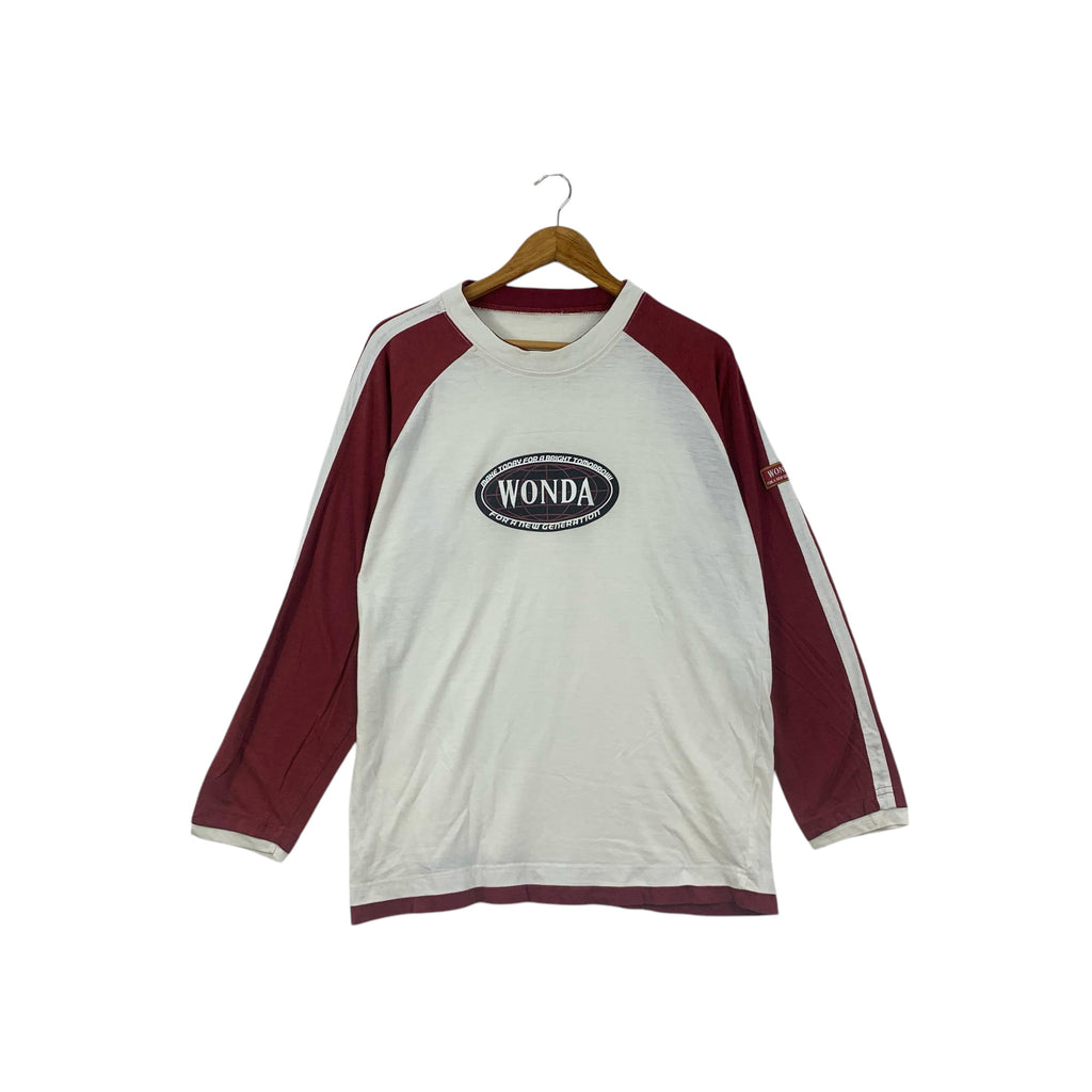 Vintage WONDA COFFEE ASAHI  New Generation Raglan Tee Shirt Top Beverages Promo