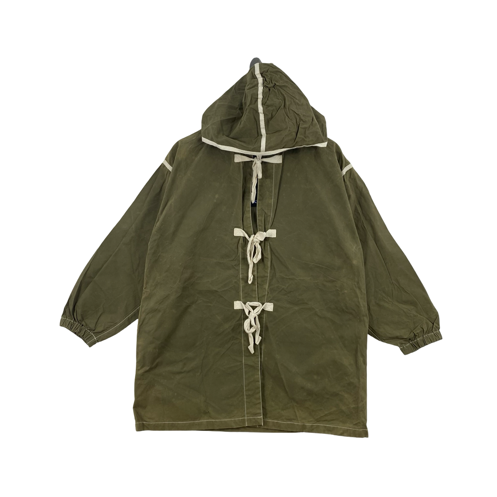 Vintage MENSWEAR OUTDOOR CLUB HALLY Stevensons Waxed Hooded Smock Jacket Toggle Rain Parka  Outdoor Coat