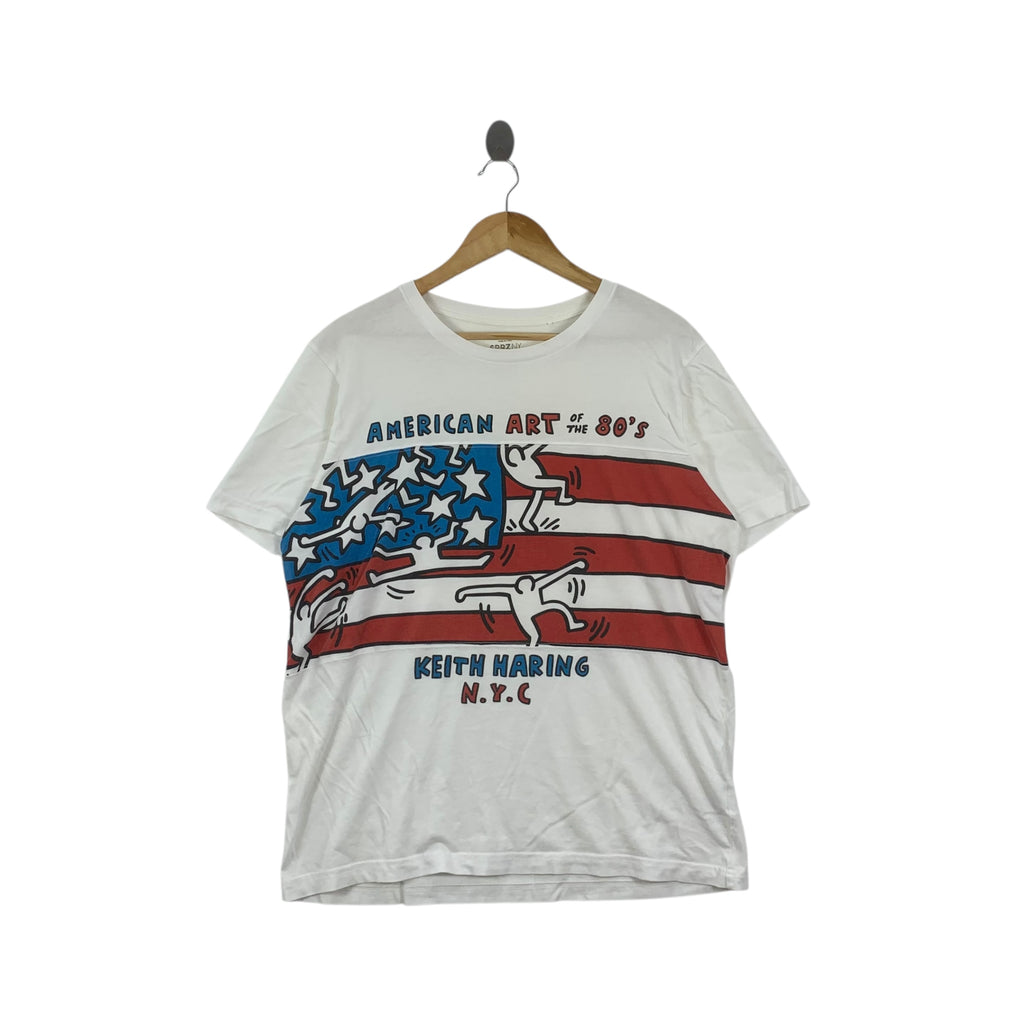 KEITH HARING x UNIQLO American Flag Pop Art Tee Shirt Painting New Art Movement