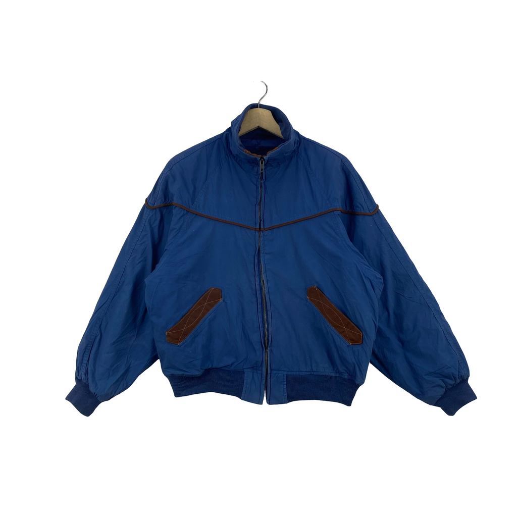 Vintage SOMETHING EDWIN Bomber Jacket Quilted Lining Casual Zip Up Workwear Streetwear Outerwear Retro Windbreaker Coat Leather