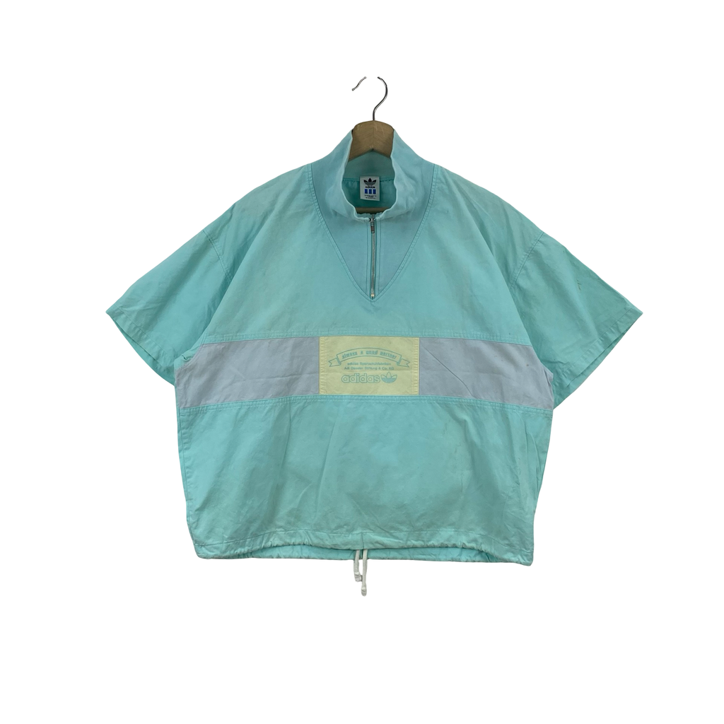 Vintage ADIDAS ORIGINALS  Half Zip Pullover Windbreaker Jacket Pastel Cropped Sportswear Streetwear