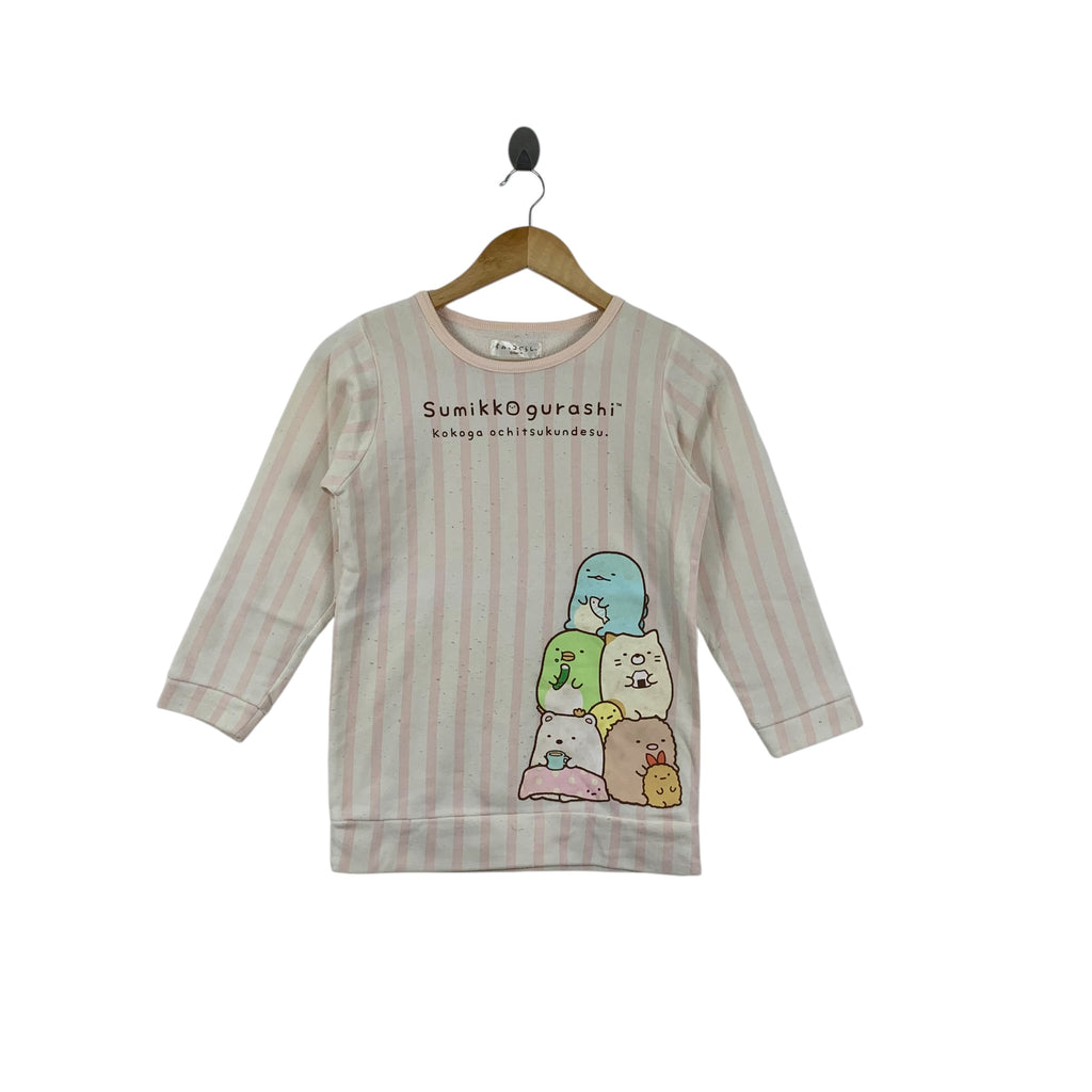 SUMIKKO GURASHI SAN-X Characters Anime Striped Tee Shirt Manga Kodansha Shonen