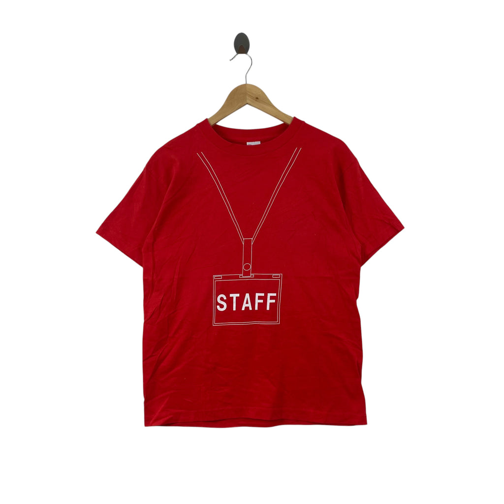 Vintage STAFF Graphic Tee Shirt Printstar 085-CVT Heavyweight Pre-Shrunk  Y2K Workwear Utility