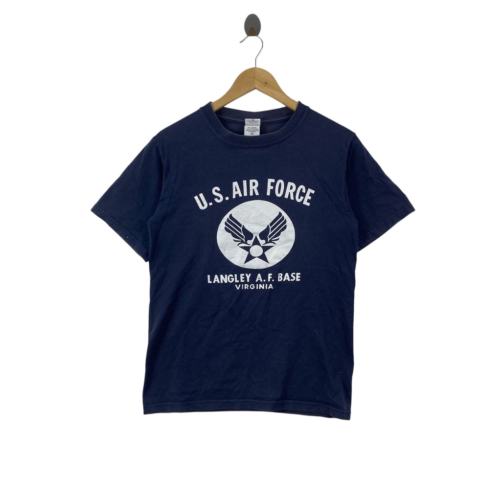 Vintage U.S. AIR FORCE Langley A.F. Base Virginia Tee Shirt Anvil Military Graphic USA