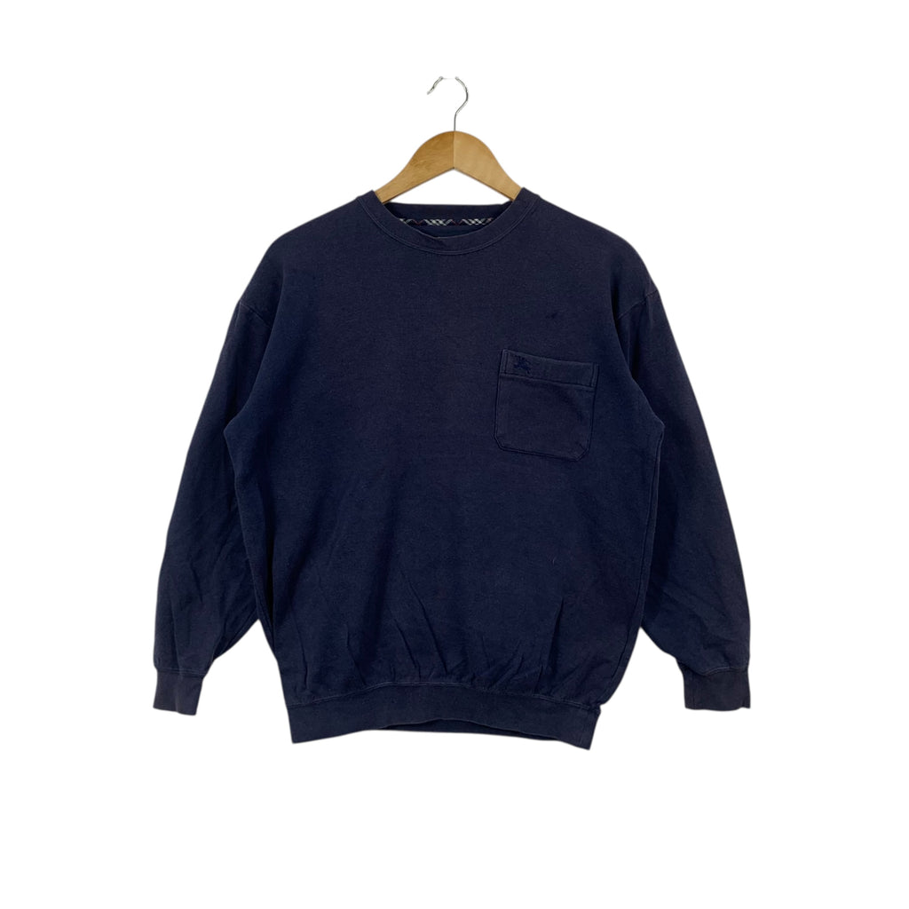 BURBERRY LONDON Nova Checks Pocket Sweatshirt Sweater Pullover Jumper Natural Dye