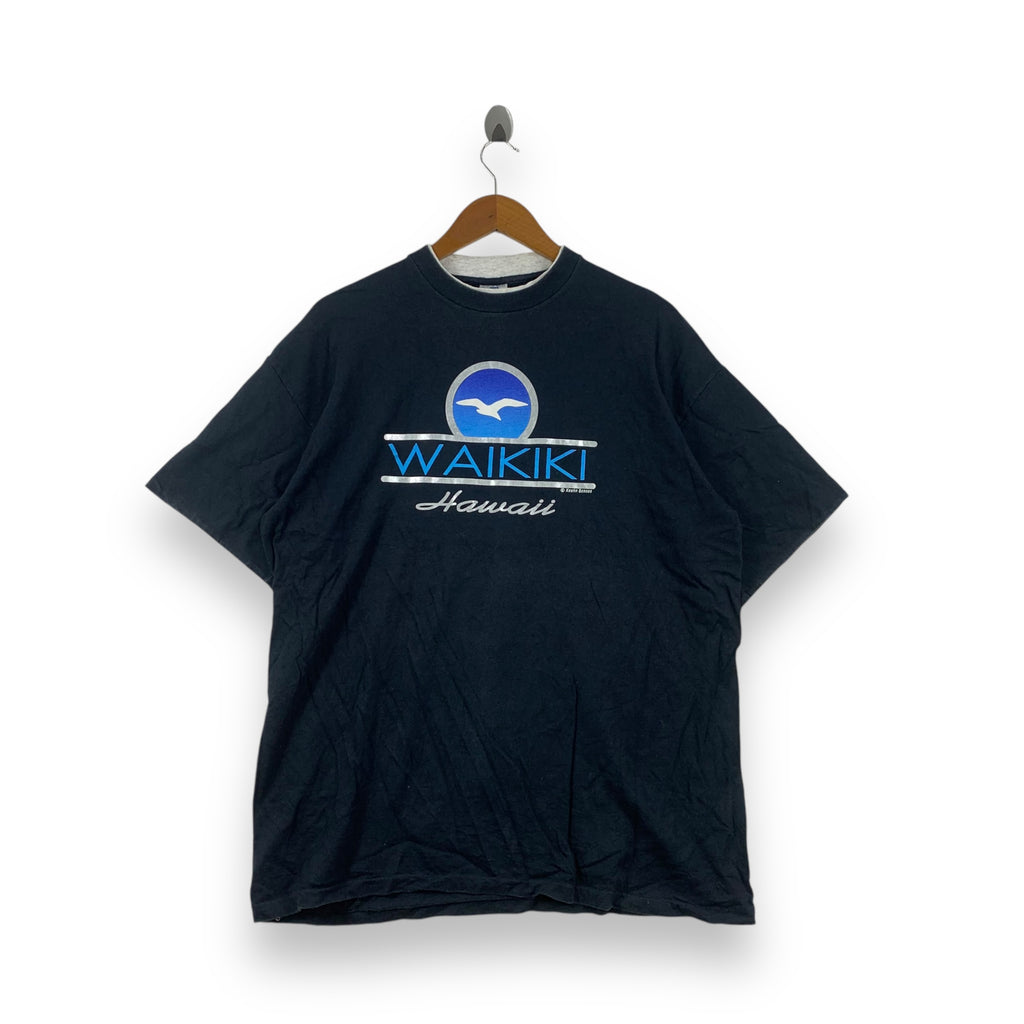 Vintage 90’ WAIKIKI HAWAII Made In USA Belton Tee Shirt Top Tourist Souvenir Keehn Scenes
