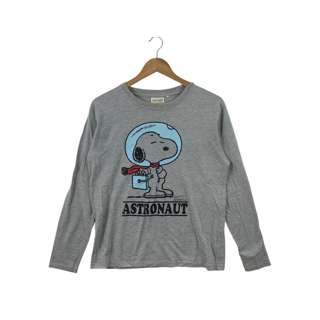 PEANUTS SNOOPY ASTRONAUT Schulz Comic Tee Shirt Top Strip Cartoon