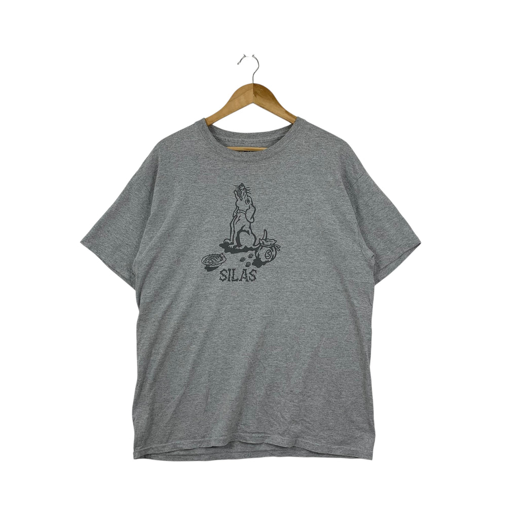 SILAS SKATEBOARD Howling Dog Streetwear Tee Shirt Top Modern Graffiti