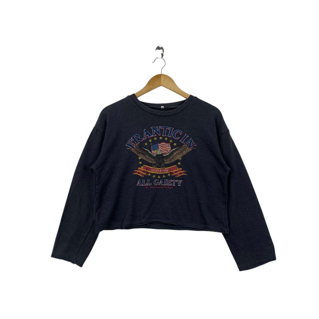 FRANTICIN ALL GAIETY 1973 World Tour Cropped Top Sweatshirt Sweater Pullover Jumper