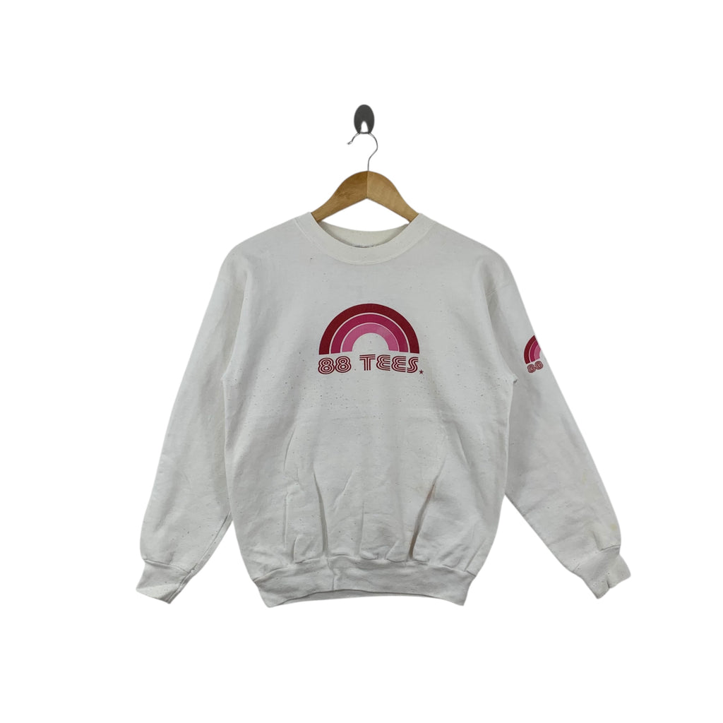 Vintage 88 TEES HAWAII Rainbow Logo Hanes Sweatshirt Sweater Pullover Jumper