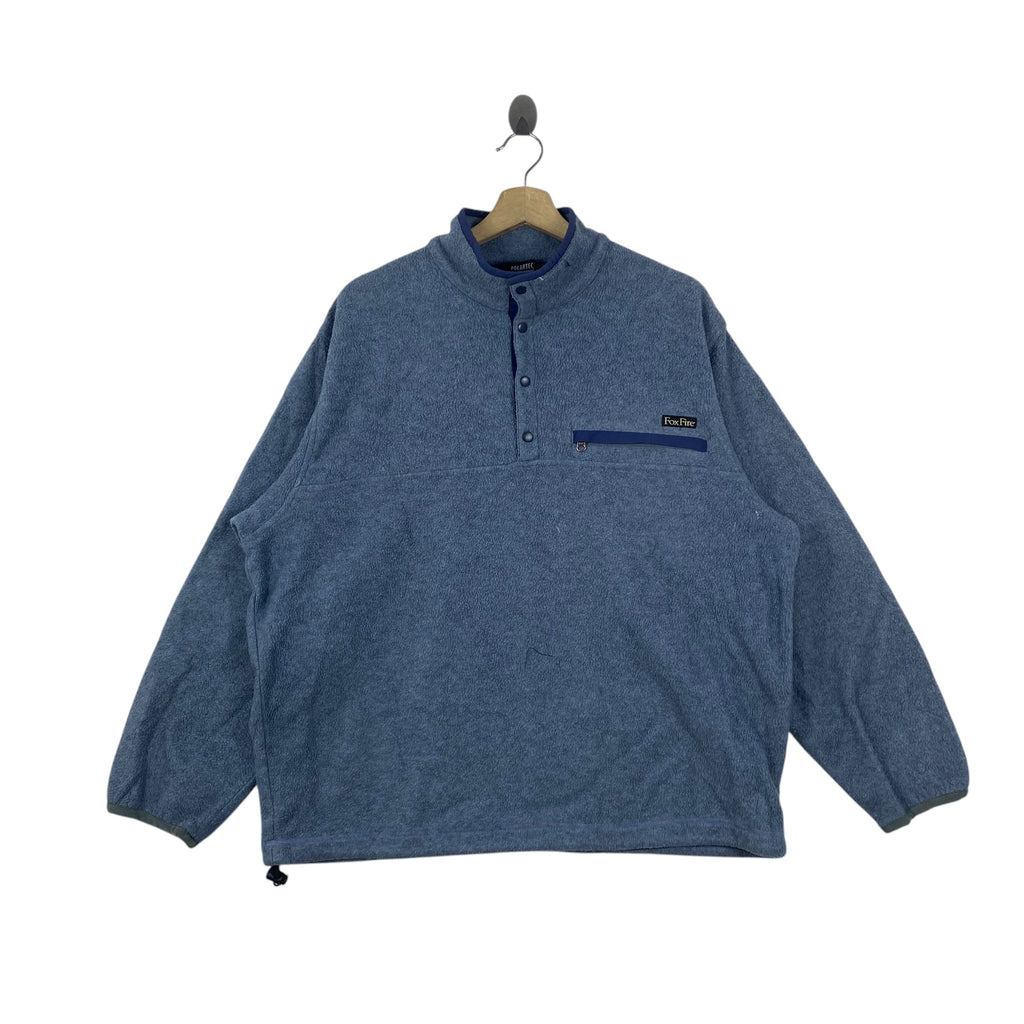 Vintage FOXFIRE Polartec Fleece Pullover Jacket  Quarter Snap Mock Neck Outdoor Hiking Camping Lightweight Warm Sweatshit