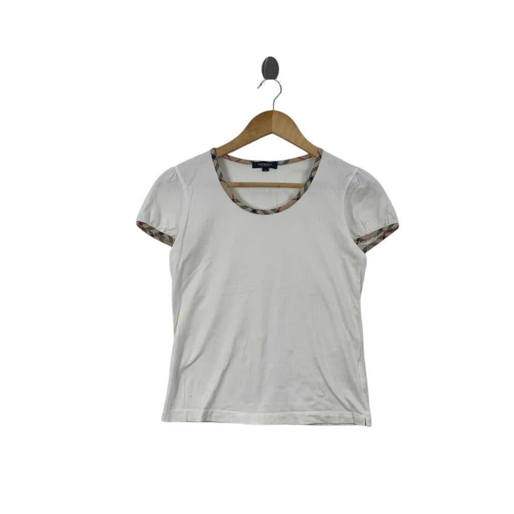 BURBERRY LONDON Nova Checks Twin Tipped Tee Shirt Top Collection