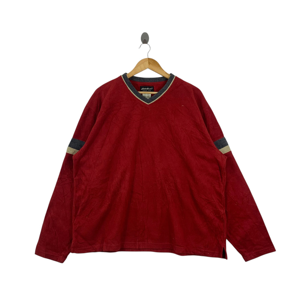 Vintage EDDIE BAUER USA Minimalist Baggy Fleece Sweater Sweatshirt Pullover Jumper