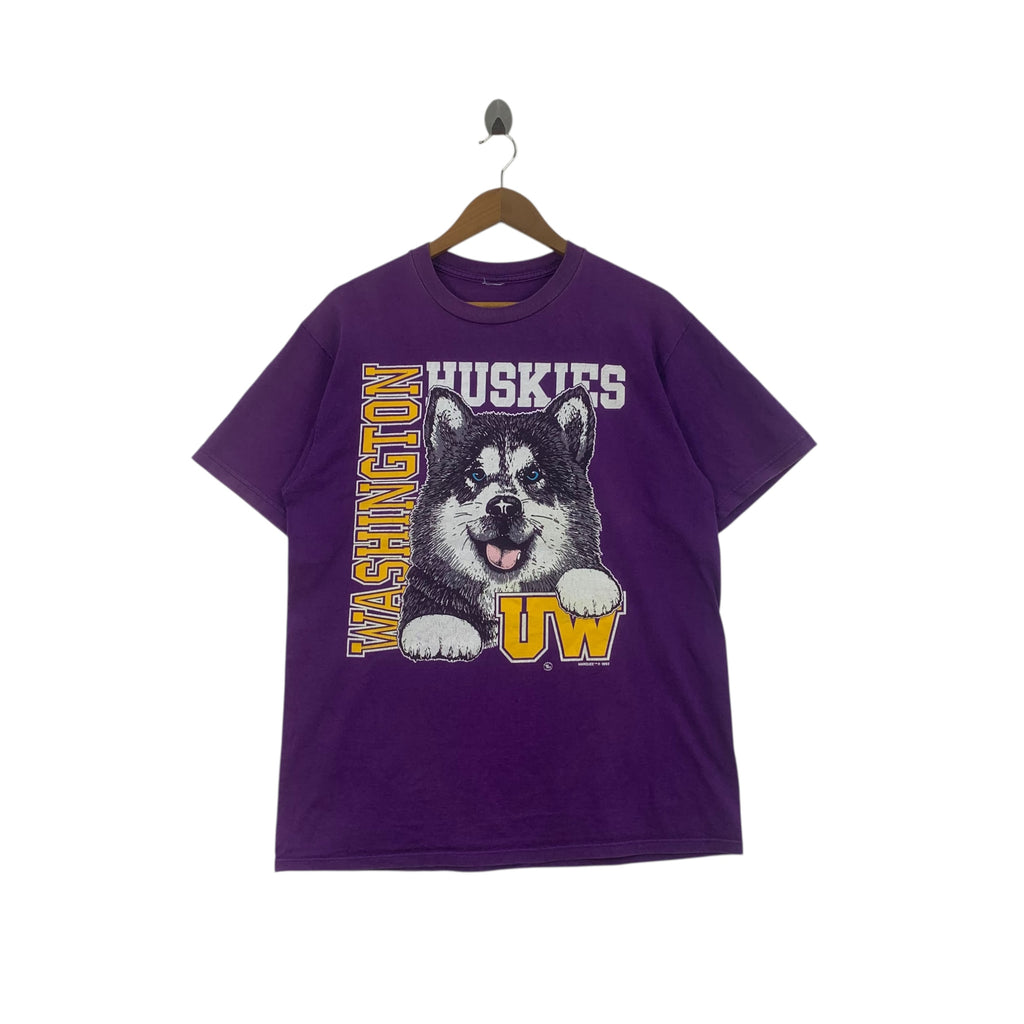 Vintage 1992 UW WASHINGTON HUSKIES Athletics Tee Shirt Top University Collegiate
