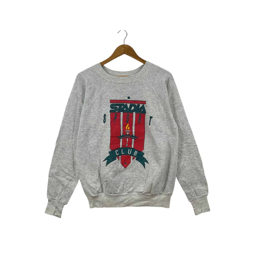 Vintage STADIA SPORT CLUB Olympic Torch Sweatshirt Sweater Pullover Jumper