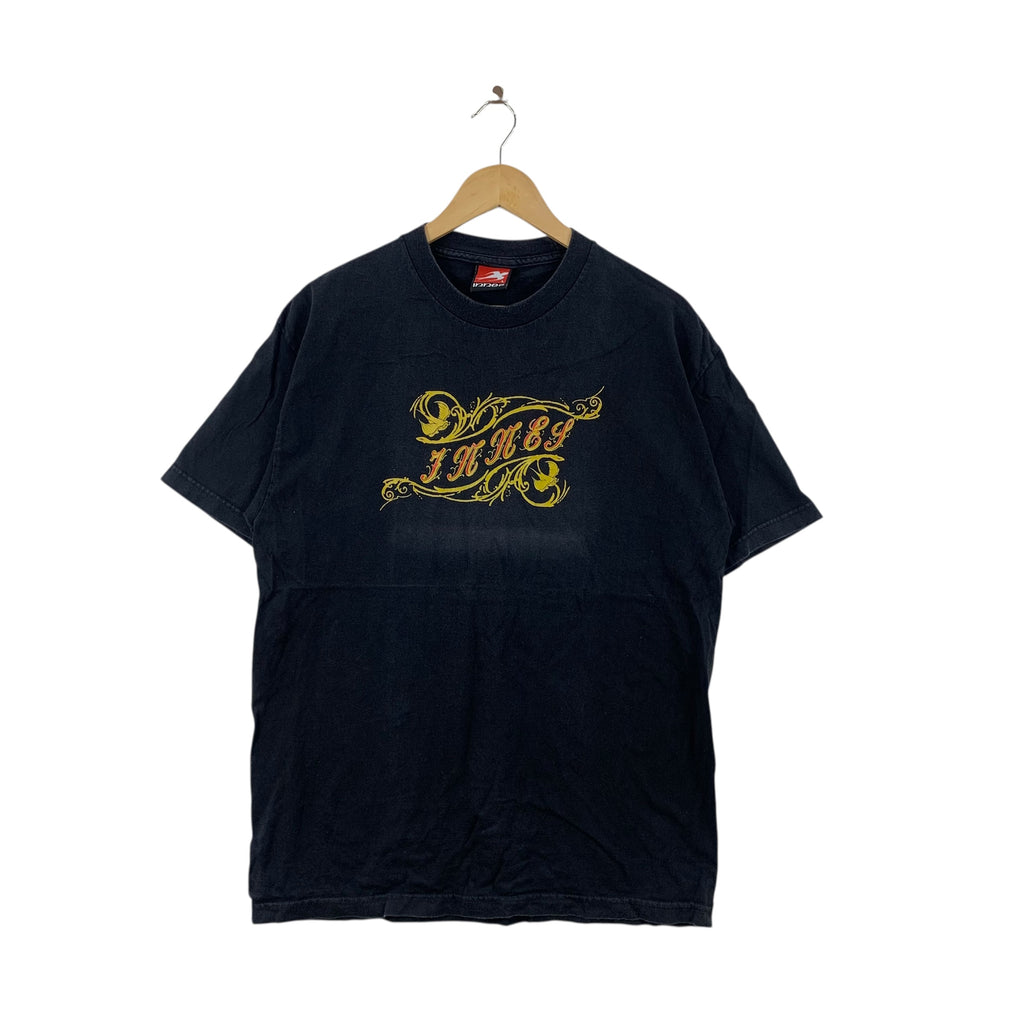 Vintage 90s INNES SKATEBOARD Sun Faded Box Logo Tee Shirt Top Hensley Brothers