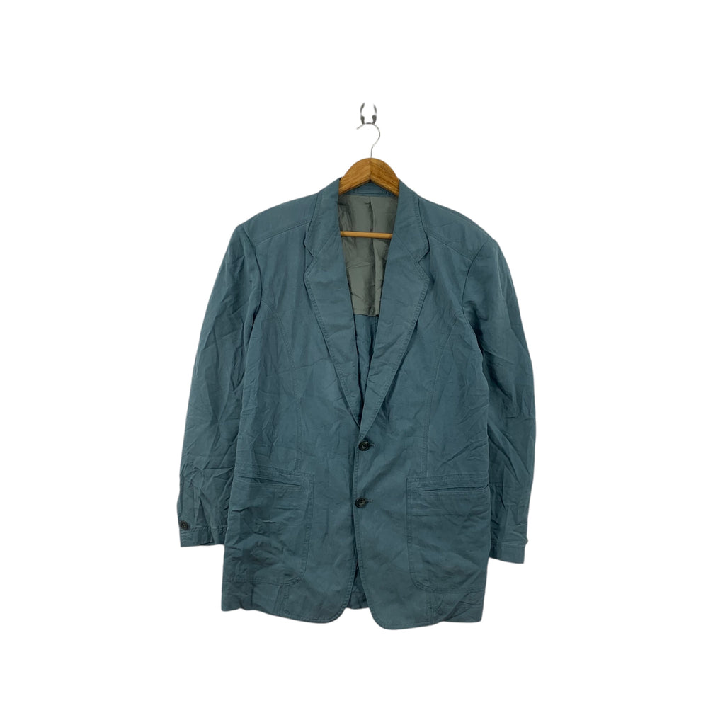 Vintage 90’ LANVIN PARIS Collection Denim Blazer Sport Coat 2 Button