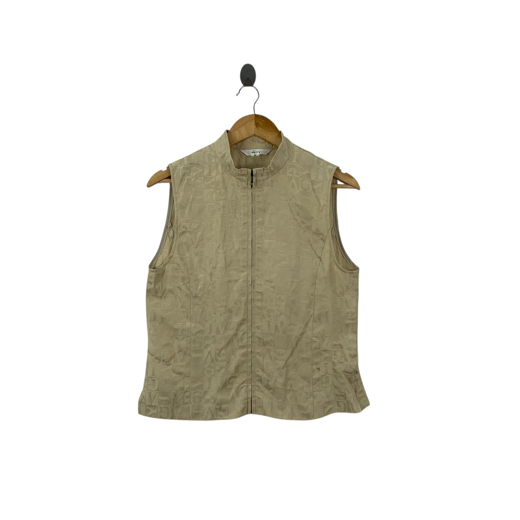 Vintage GIVY ITALY MONOGRAM Zucca Collection Vest Jacket Coat Outdoor Windbreaker