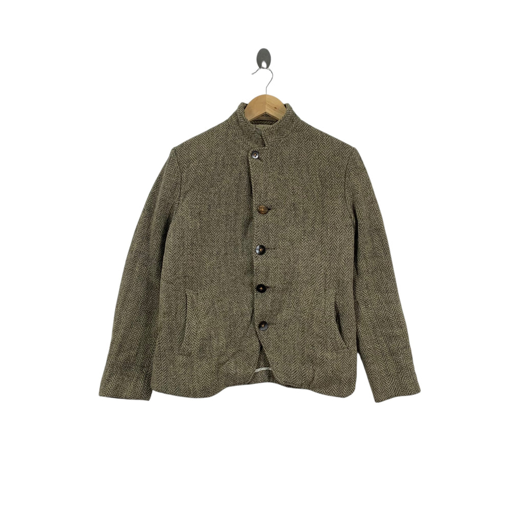 Vintage 45RPM STUDIO JAPAN Herringbone Wool Coat Parka Jacket Natural Dye