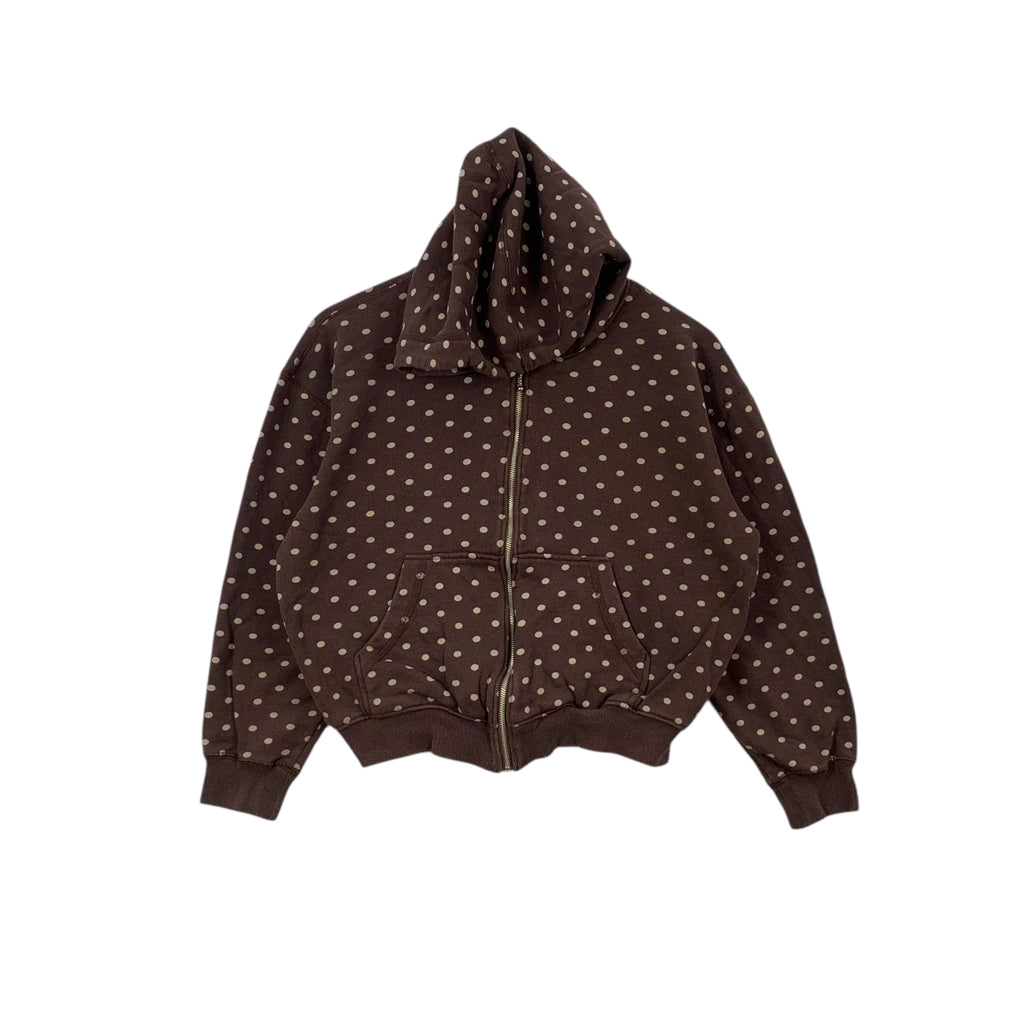 Vintage PPFM PEYTON PLACE Sports Polka Dot Hoodie Zipper Jumper