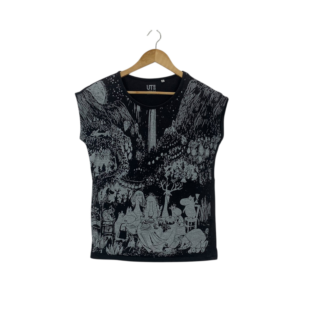 UNIQLO x MOOMIN CHARACTERS Over Print Cartoon Tank Top Tee Shirt Animation
