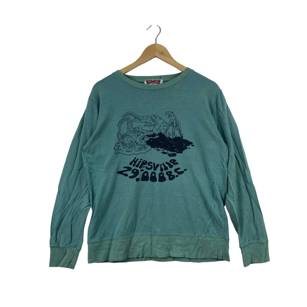 Vintage ALAKAZAM HIPSVILLE 29,000 B.C. Graphic Crewneck Sweatshirt Pullover