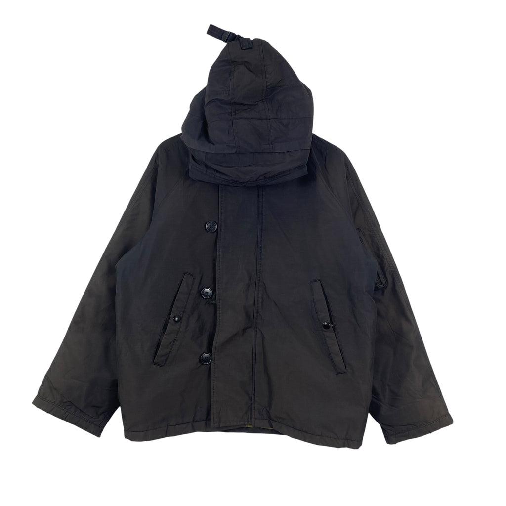 Vintage I. SPIEWAK & SONS GOLDEN Fleece Jacket Military Style Attached Hood Full Button Front Workwear