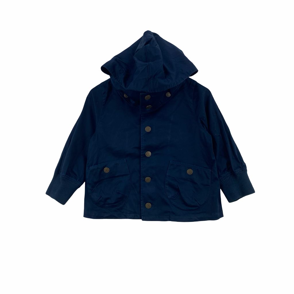 Vintage X-GIRL Hooded Jacket Button Front Parka Style Streetwear Coat with Ribbed Cuffs and Large Pockets
