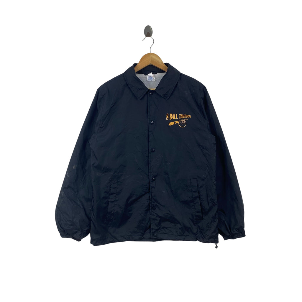 Vintage UNITED ATHLE 8 BALL Tavern Coach Jacket Snap Button Windbreaker