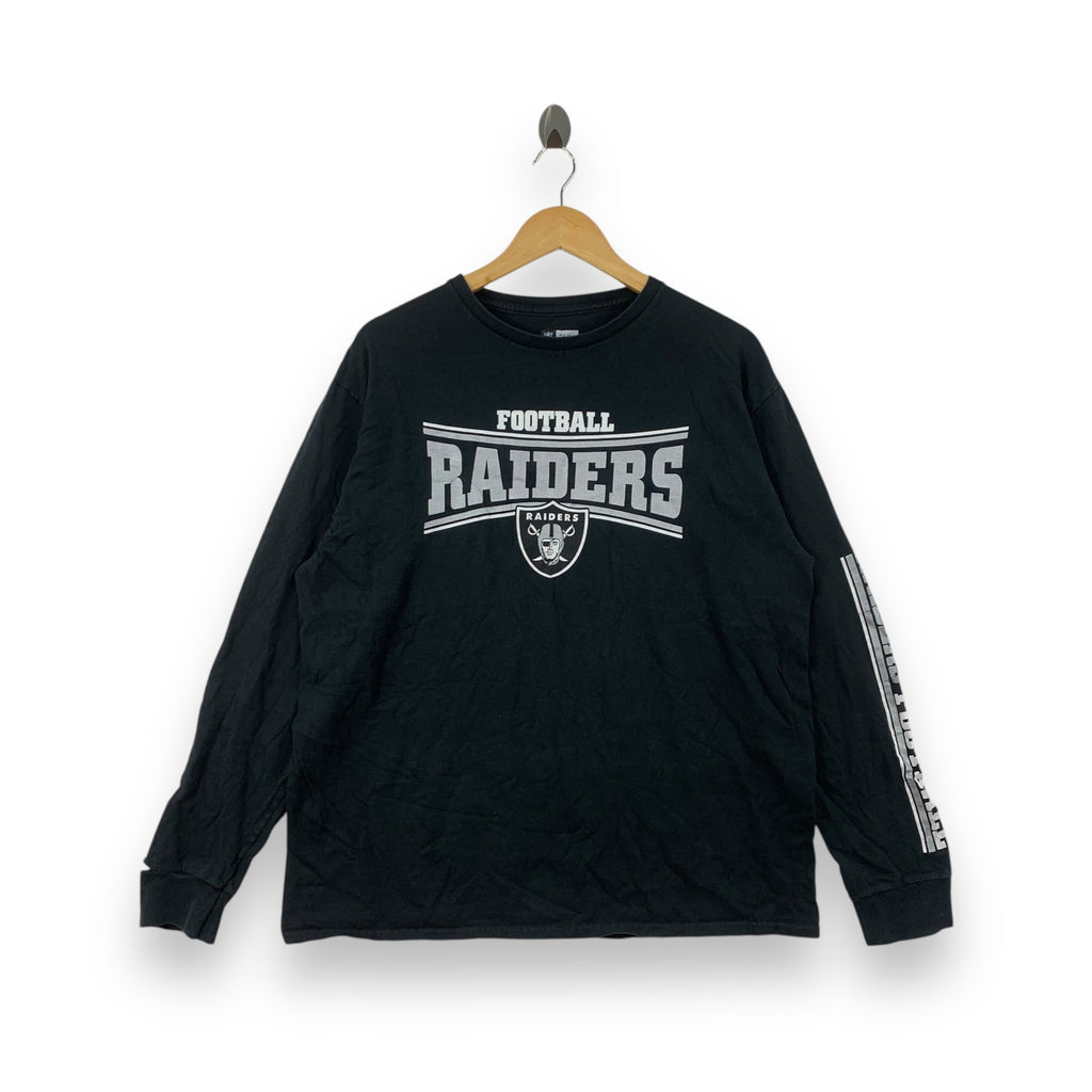 NFL LAS VEGAS RAIDERS Football Black Long Sleeve Tee Shirt Top Apparel Graphic Tee