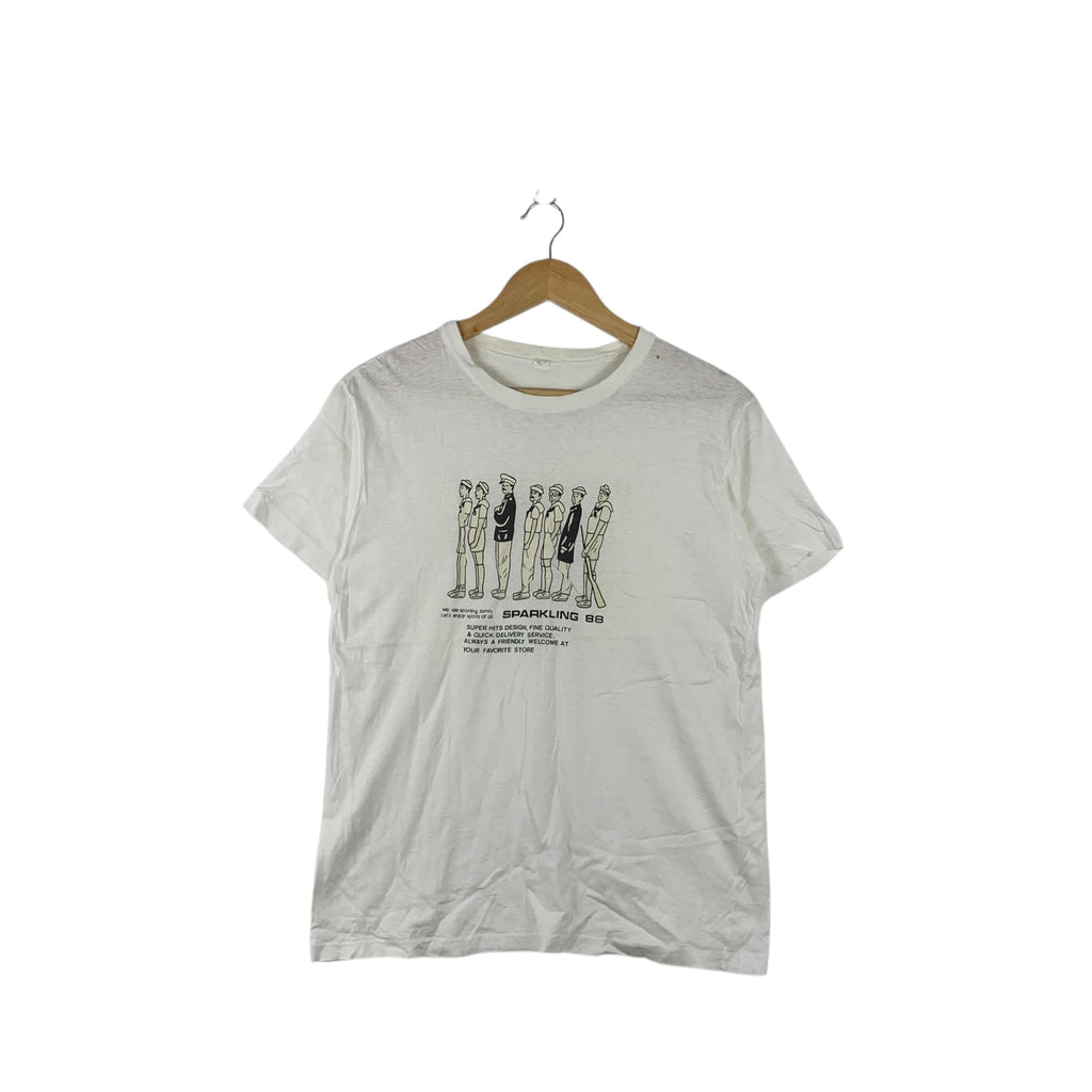 Vintage SPARKLING 88 SAILOR SEA Ocean Cruise Manga Tee Shirt Top Short Sleeve Cartoon