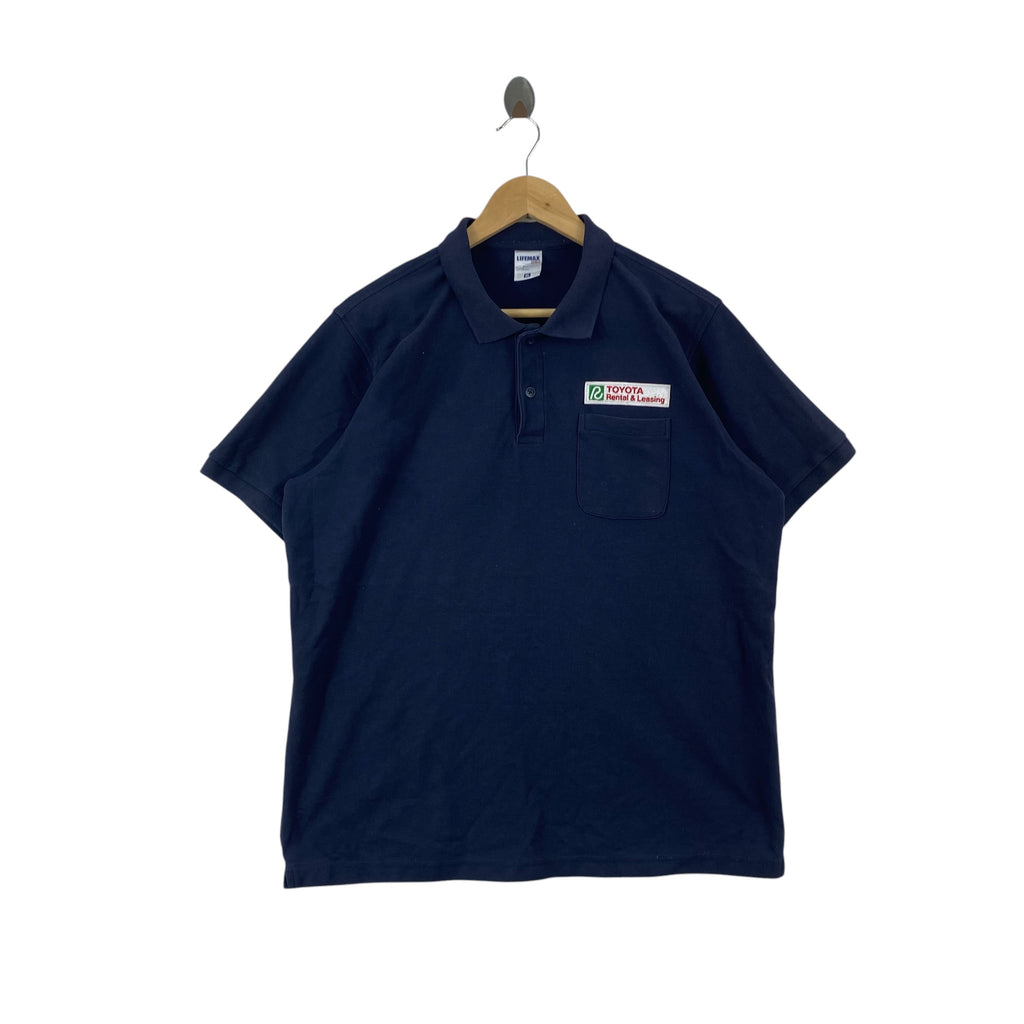 Vintage TOYOTA RENTA & LEASING Polo Shirt Workwear Uniform Pocket
