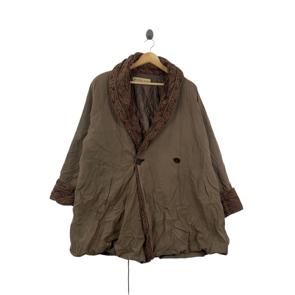 Vintage CHRISTIAN AUJARD PARIS Paisley Trench Coat Jacket Windbreaker Outdoor