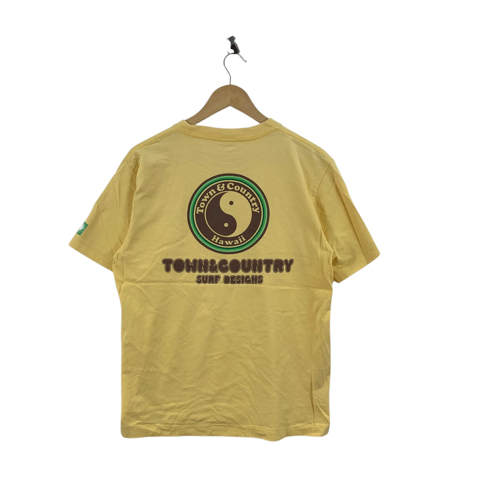 Vintage 90s TOWN COUNTRY T&C Surf Hawaii Tee Shirt Top Yin Yang Design