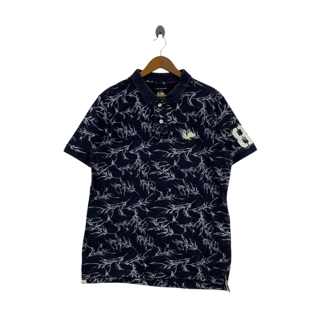 ELKEX 8 Japanese Designer Overprint Design Polo Tee Shirt Black Embossed Logo Short Sleeve