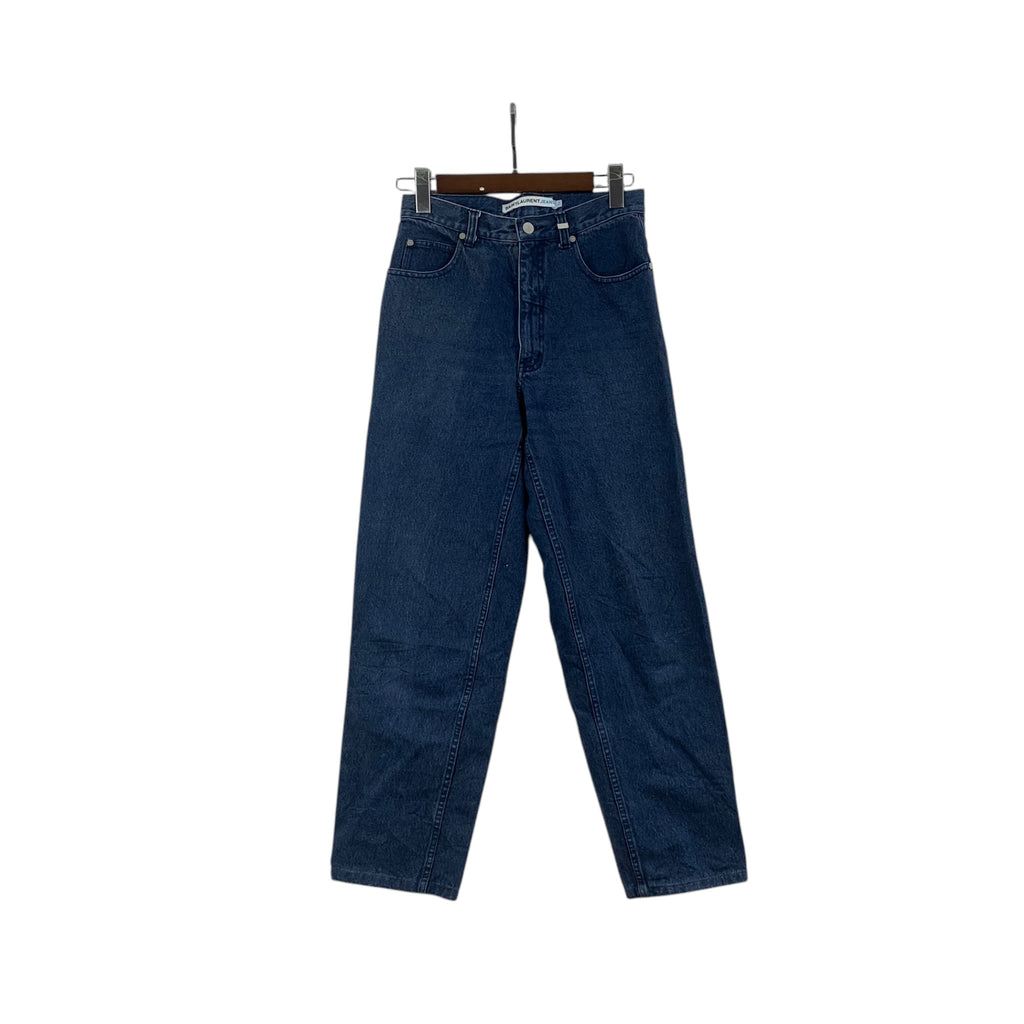 Vintage SAINT LAURENT PARIS  High Waist Straight Cut Denim Jeans Pant Trouser