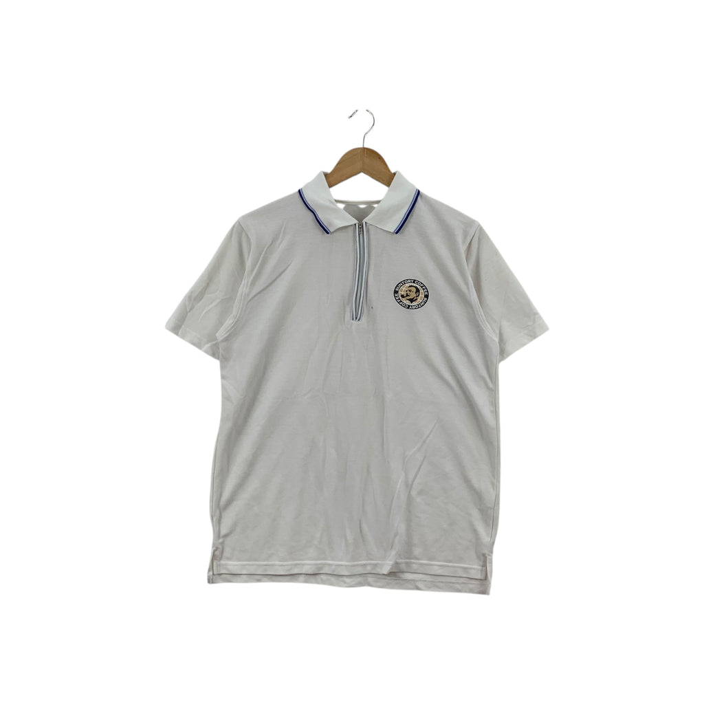 Vintage SUNTORY COFFEE JAPAN Half Zipper Polo Tee Shirt Top Collar