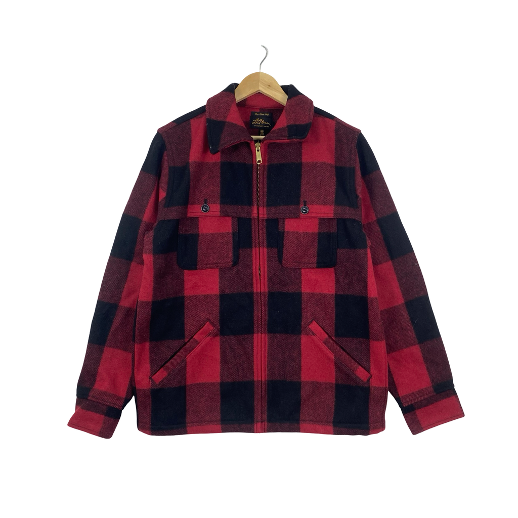 Vintage 1980s L.L.BEAN Buffalo Plaid Jacket Check Full Zip Workwear Hunting Coat
