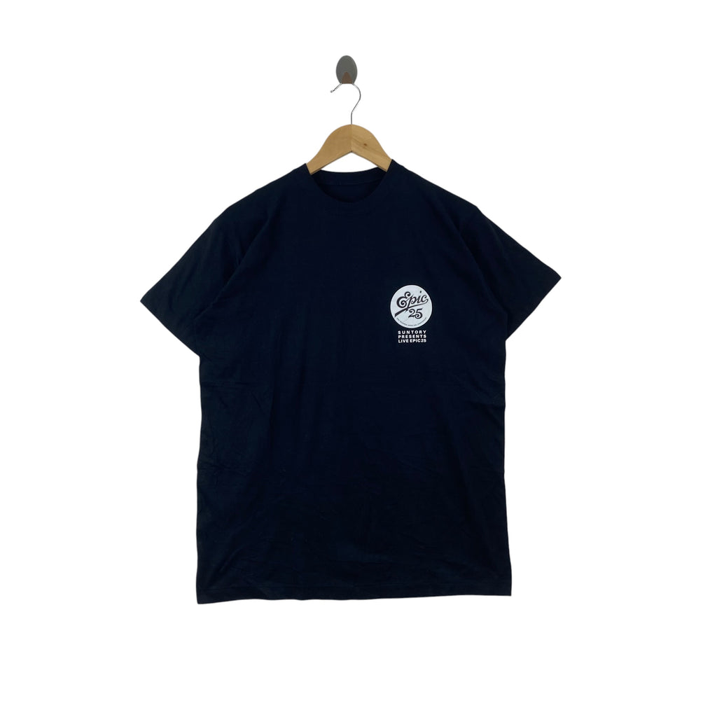 Vintage SUNTORY EPIC 25 Live EPIC25 Tee Shirt Japanese Promotional Minimal Logo Rare Collectible