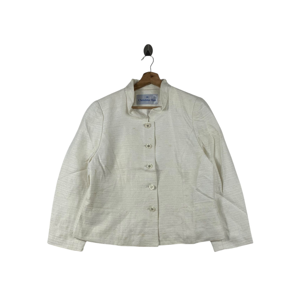 Vintage CHRISTINA HAN PARIS Button Cardigan Coat Blazer Jacket Tailored Fit
