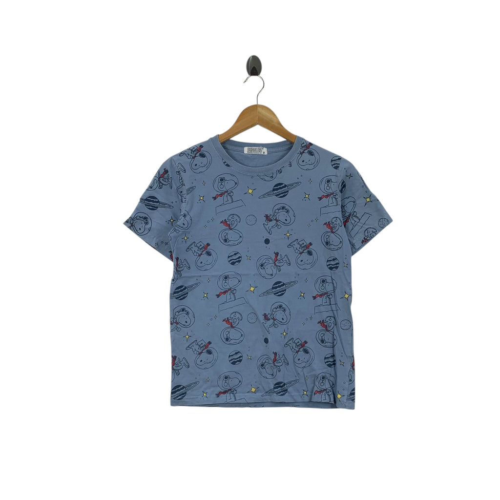 PEANUTS SNOOPY AEROSPACE Astronaut AOP Tee Shirt Top Over Print