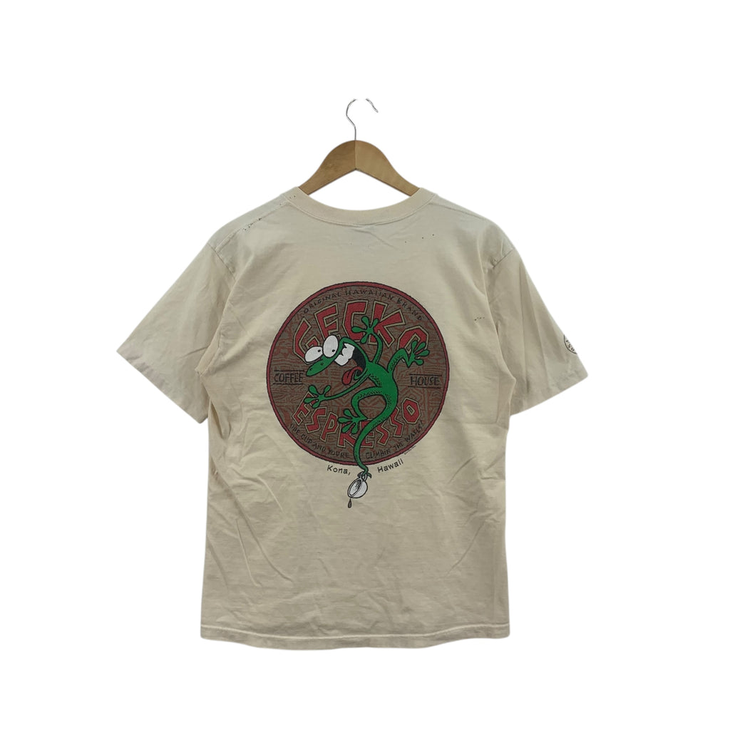 Vintage GECKO ESPRESSO HAWAII Coffee House Tee Shirt Top Crazy Shirts