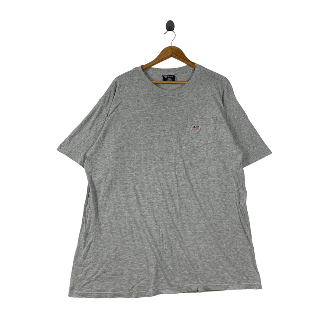 Vintage POLO JEANS Ralph Lauren Made In USA Baggy Tee Shirt Top Plain Pocket