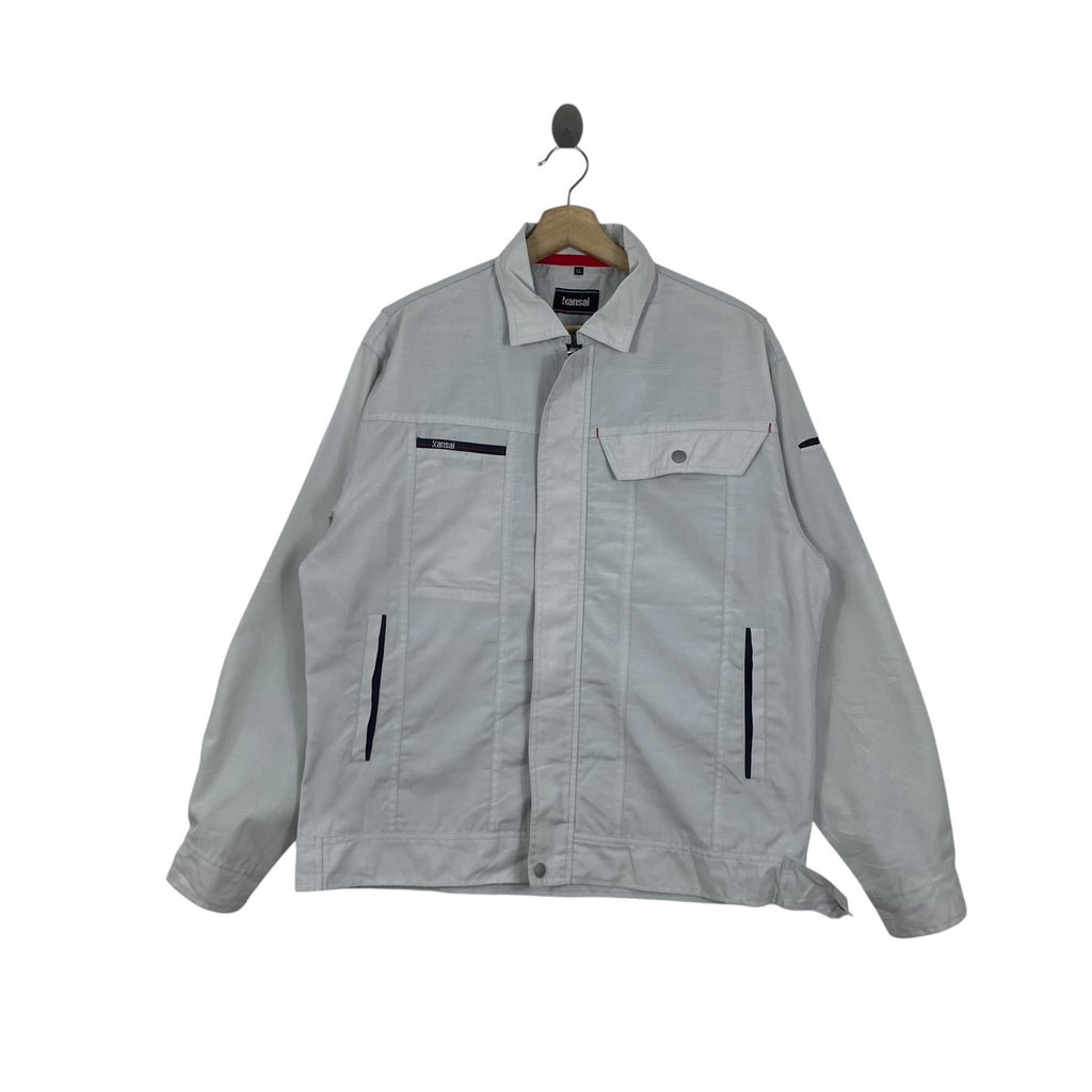 Vintage KANSAI Workwear Jacket Japanese Utility Work Jacket Zip-Up Lightweight