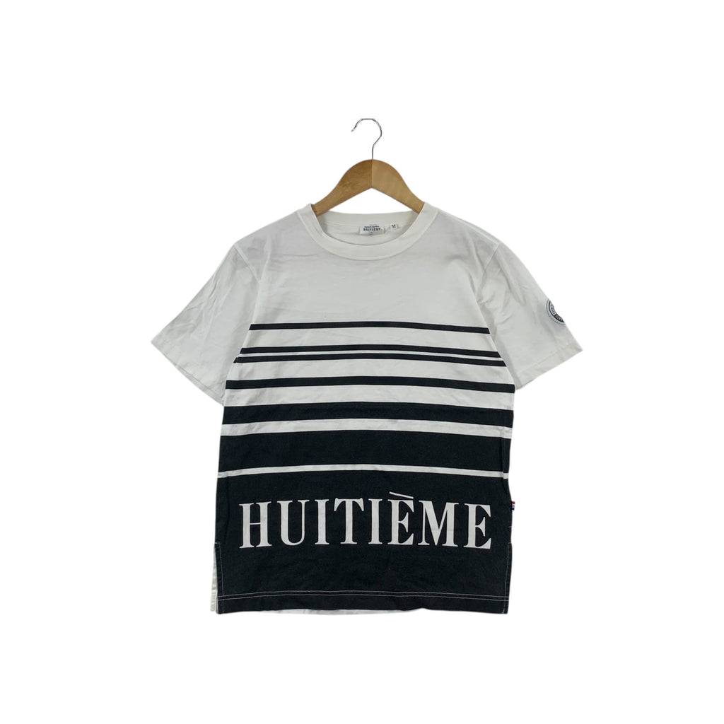 Vintage HUITIEME PARIS Sports Studio Striped Tee Shirt Top Design Studio