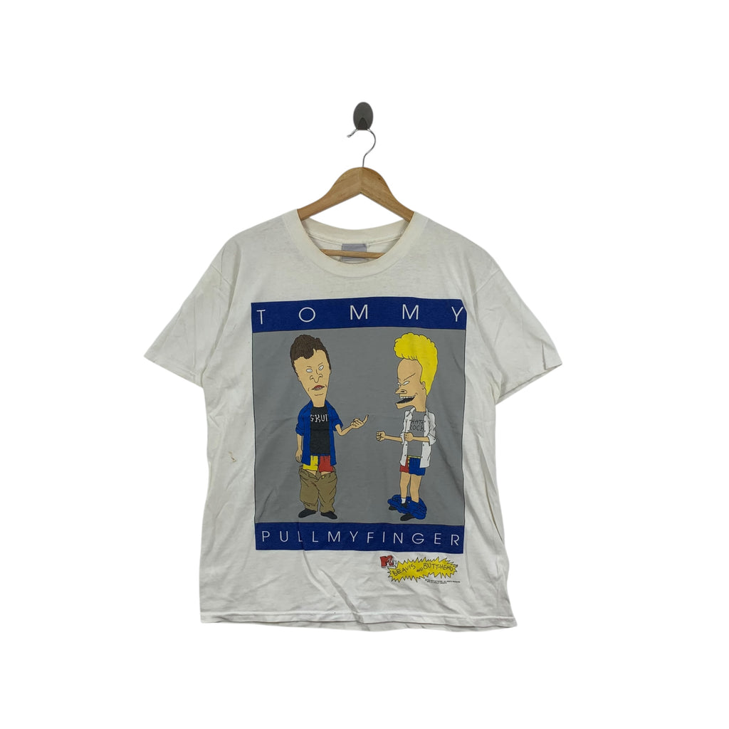 Vintage 1995 BEAVIS BUTTHEAD MTV Stanley Desantis Tee Shirt Top Tommy Pull My Finger