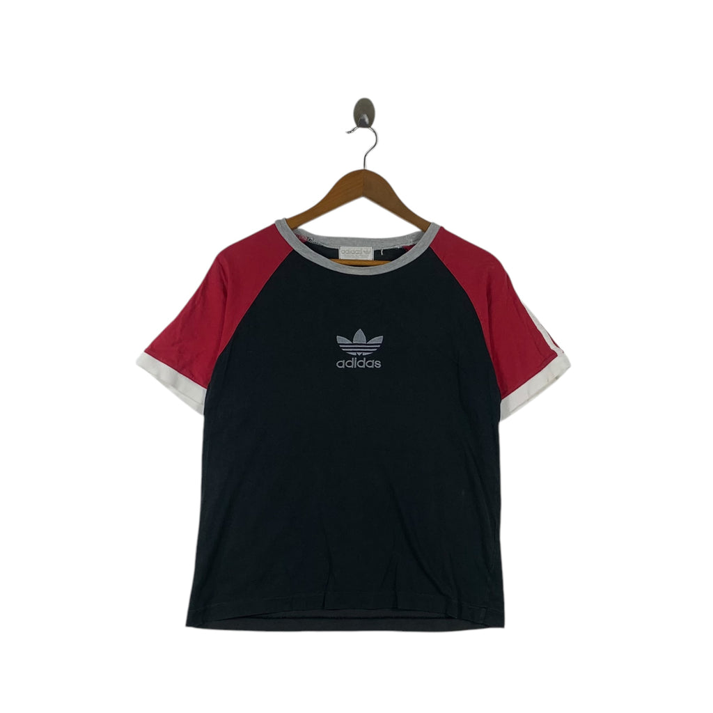 Vintage 90’ ADIDAS x JASPO DESCENTE Embossed Trefoil Tee Shirt Top Raglan Logo