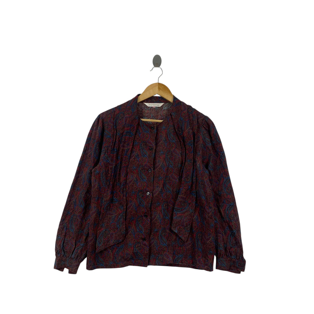 Vintage 90’ BURBERRY LONDON PAISLEY AOP Casual Tee Shirt Button Ups Western Tartan