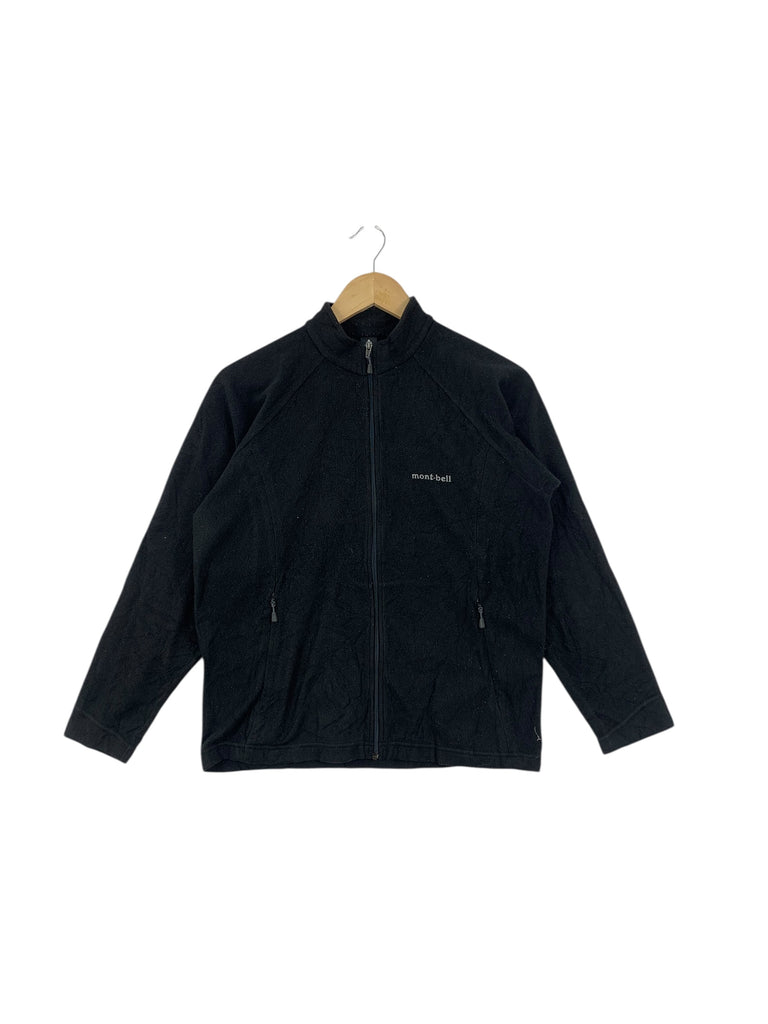 Vintage MONTBELL CHAMEECE MICROFLEECE Black Fleece Jacket Zipper Windbreaker